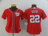 Women Washington Nationals #22 Juan Soto Red MLB Jersey