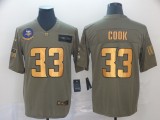 Men's Minnesota Vikings #33 Dalvin Cook 2019 Olive/Gold Salute To Service Limited Jersey