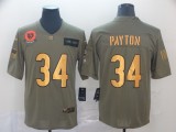 Men's Chicago Bears #34 Walter Payton 2019 Olive/Gold Salute To Service Limited Jersey