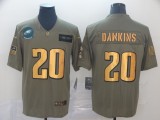 Men's Philadelphia Eagles #20 Brian Dawkins 2019 Olive/Gold Salute To Service Limited Jersey