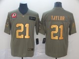 Men's Washington Redskins #21 Sean Taylor 2019 Olive/Gold Salute To Service Limited Jersey