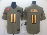 Men's Atlanta Falcons #11 Julio Jones 2019 Olive/Gold Salute To Service Limited Jersey