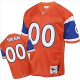 Men's NFL Denver Broncos Customized Orange Throwback Jersey