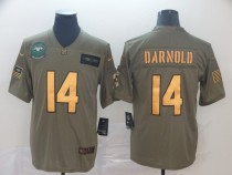 Men's New York Jets #14 Sam Darnold 2019 Olive/Gold Salute To Service Limited Jersey