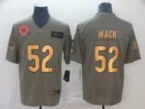 Men's Chicago Bears #52 Khalil Mack 2019 Olive/Gold Salute To Service Limited Jersey