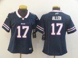 Women Nike Buffalo Bills #17 Josh Allen Navy Inverted Legend Jersey