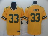 Men's Green Bay Packers #33 Aaron Jones 2019 Gold Inverted Legend Jersey