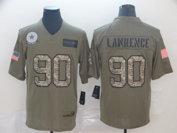 Men's Dallas Cowboys #90 Demarcus Lawrence 2019 Olive/Camo Salute To Service Limited Jersey