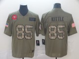 Men's San Francisco 49ers #85 George Kittle 2019 Olive/Camo Salute To Service Limited Jersey