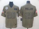 Men's Dallas Cowboys #20 Tony Pollard 2019 Olive Salute To Service Limited Men Jersey