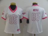 Women's Nike San Francisco 49ers #85 George Kittle White/Pink Vapor Untouchable Limited Jersey