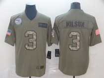 Men's Seattle Seahawks #3 Russell Wilson 2019 Olive/Camo Salute To Service Limited Jersey