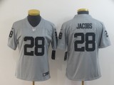 Women Nike Raiders #28 Josh Jacobs Grey Inverted Legend Jersey