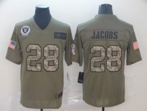 Men's Raiders #28 Josh Jacobs 2019 Olive/Camo Salute To Service Limited Jersey