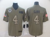 Men's Raiders #4 Derek Carr 2019 Olive/Camo Salute To Service Limited Jersey