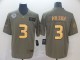 Men's Seattle Seahawks #3 Russell Wilson 2019 Olive/Gold Salute To Service Limited  Jersey