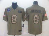 Men's Baltimore Ravens #8 Lamar Jackson 2019 Olive/Camo Salute To Service Limited Jersey