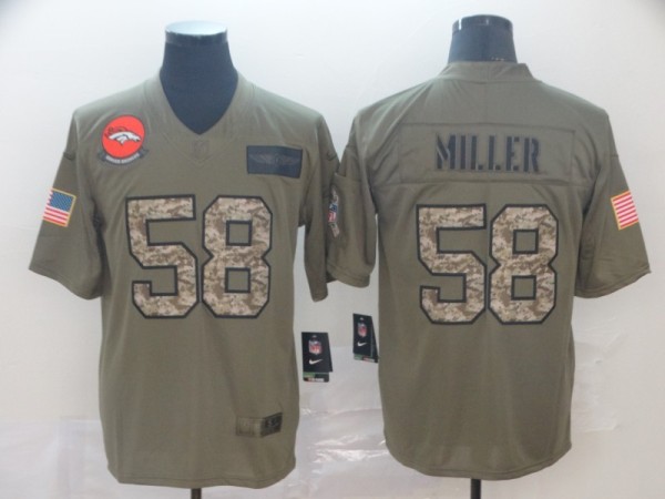 Men's Denver Broncos #58 Von Miller 2019 Olive/Camo Salute To Service Limited Jersey