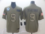 Men's Detroit Lions #9 Matthew Stafford 2019 Olive/Camo Salute To Service Limited Jersey