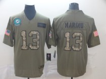 Men's Miami Dolphins #13 Dan Marino 2019 Olive/Camo Salute To Service Limited Jersey