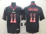 Men's New England Patriots #11 Julian Edelman Black 2018 USA Flag Color Rush Limited Jersey