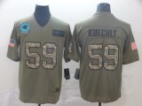 Men's Carolina Panthers #59 Luke Kuechly 2019 Olive/Camo Salute To Service Limited Jersey