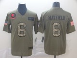 Men's Cleveland Browns #6 Baker Mayfield 2019 Olive/Camo Salute To Service Limited Jersey