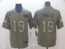 Men's Minnesota Vikings #19 Adam Thielen 2019 Olive/Camo Salute To Service Limited Jersey