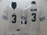 Men's Seattle Seahawks #3 Russell Wilson White Team Logo Limited Jersey