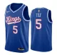 NBA Sacramento Kings #5 De'Aaron Fox #5 Blue Throwback Jersey