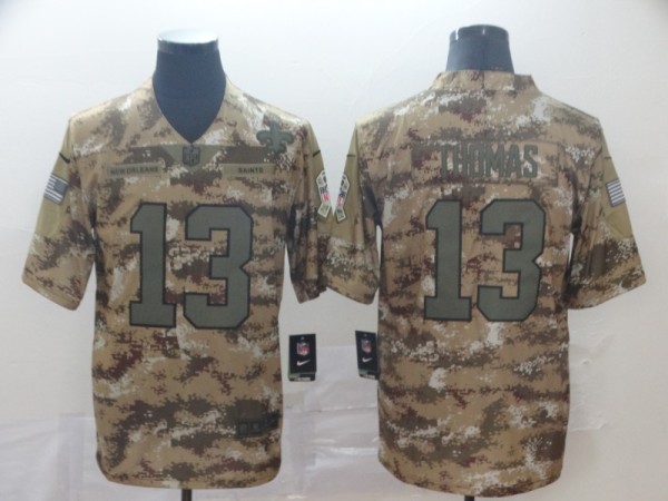 Men's New Orleans Saints #13 Michael Thomas Camo Salute To Service Limited Jersey