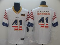 Men's New Orleans Saints #41 Alvin Kamara White 2019 USA Flag Fashion Limited Jersey