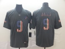 Men's New Orleans Saints #9 Drew Brees Grey 2019 Salute To Service USA Flag Fashion Limited Jersey