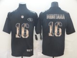 Men's San Francisco 49ers #16 Joe Montana 2019 Black Statue Of Liberty Limited Jersey