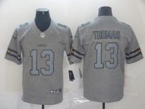 Men's New Orleans Saints #13 Michael Thomas 2019 Gray Gridiron Team Logo Limited Jersey