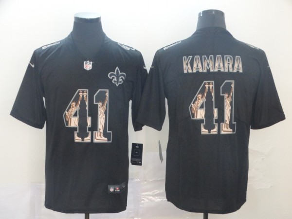 Men's New Orleans Saints #41 Alvin Kamara 2019 Black Statue Of Liberty Limited Jersey