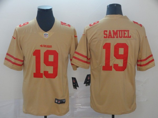 Nike San Francisco 49ers #19 Samuel Gold Inverted Legend Men Jersey