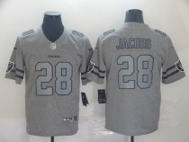 Men's Raiders #28 Josh Jacobs 2019 Gray Gridiron Team Logo Limited Jersey