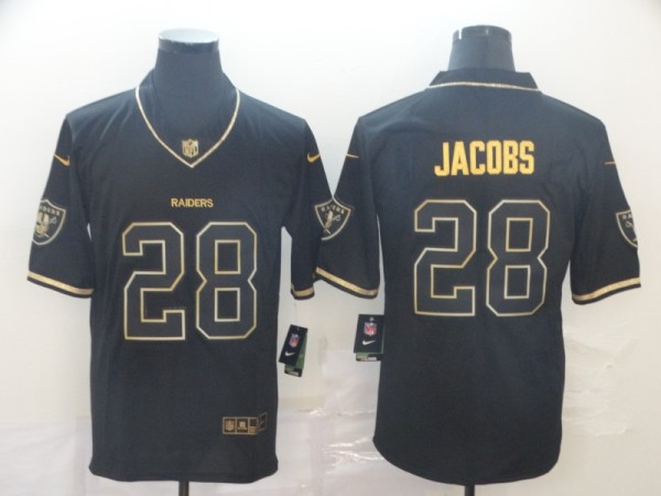 Men's Raiders #28 Josh Jacobs Black 2019 Golden Edition Limited Jersey