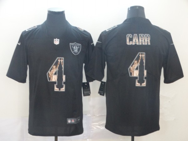 Men's Raiders #4 Derek Carr 2019 Black Statue Of Liberty Limited Jersey