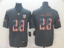 Men's Raiders #28 Josh Jacobs Grey 2019 Salute To Service USA Flag Fashion Limited Jersey