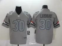 Men's Denver Broncos  #30 Lindsay 2019 Gray Gridiron Team Logo Limited Jersey