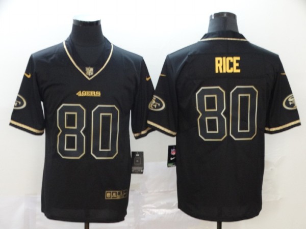 Men's San Francisco 49ers #80 Jerry Rice Black 2019 Golden Edition Limited Jersey