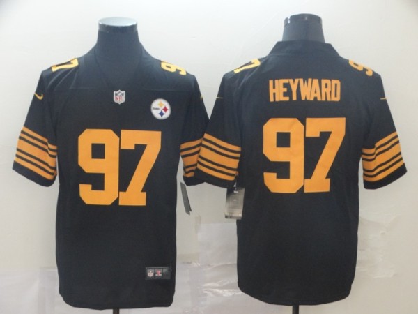 Men's Pittsburgh Steelers #97 Heyward Black Color Rush Limited Jersey