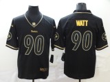 Men's Pittsburgh Steelers #90 T. J. Watt Black 2019 Golden Edition Limited Jersey