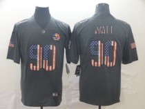 Men's Pittsburgh Steelers #90 T. J. Watt Grey 2019 Salute To Service USA Flag Fashion Limited Jersey