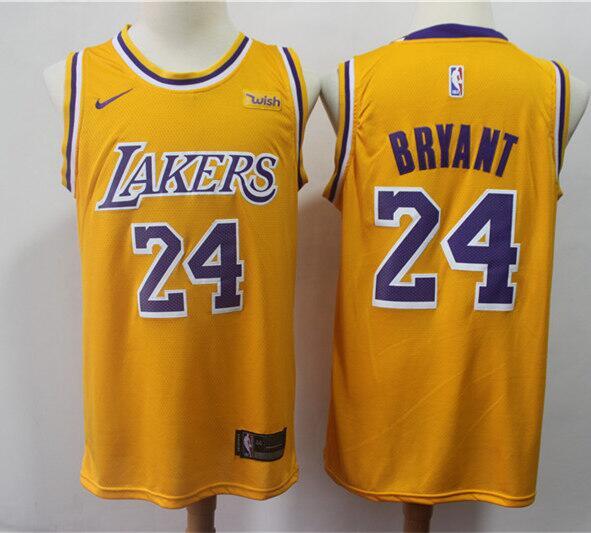 Nike NBA Los Angeles Lakers #24 Bryant Yellow Jersey