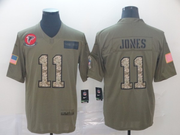 Men's Atlanta Falcons #11 Julio Jones 2019 Olive/Camo Salute To Service Limited Jersey