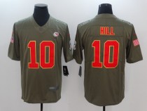 Nike Kansas City Chiefs #10 Hill Olive Salute to Service Limited Jersey