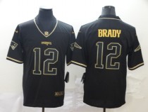 Men's New England Patriots #12 Tom Brady Black 2019 Golden Edition Limited Jersey